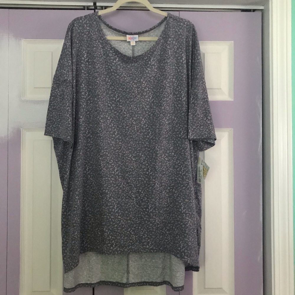 NWT LuLaRoe Blue Gray Irma Tunic Top, Size 3XL